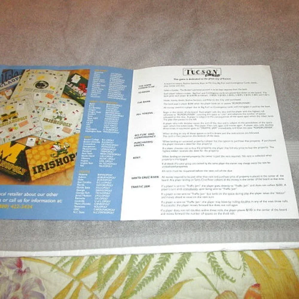 Vtg Arizona In A Box Monopoly Style Board Game Tucson Tombstone Cowboy Rodeo